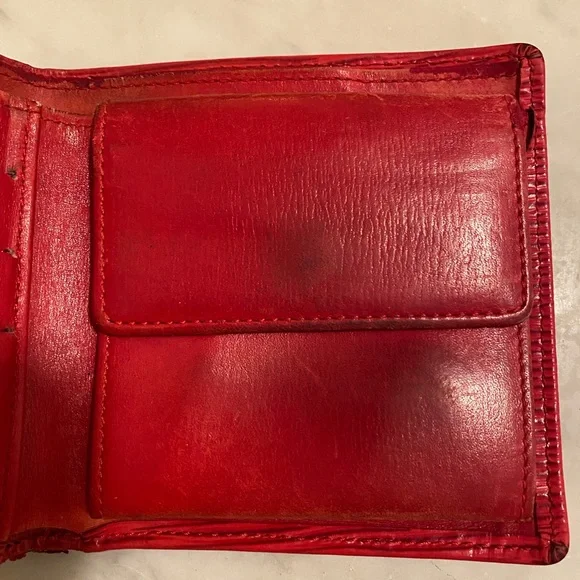 Red leather Louis Vuitton wallet